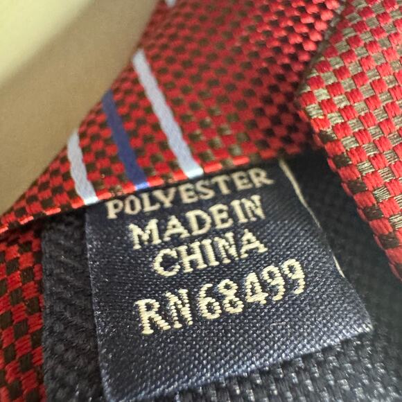 Club Room Mens Necktie Otero Grid‎ Red Office Professional Business  New - Picture 4 of 9